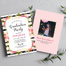 Search for feminine graduation invitations Watercolor flowers