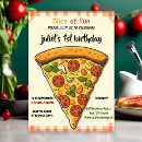 Search for pizza 1st birthday invitations Slice of fun