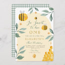 Search for honey bee birthday invitations Watercolor