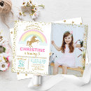 Search for unicorn photo birthday invitations Rainbow
