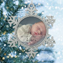 Search for pewter snowflake christmas tree decorations Baby boy