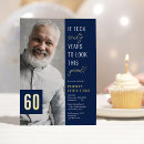 Search for blue and gold 60th birthday invitations Stylish