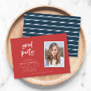 Search for red and blue graduation invitations Grad party