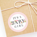 Search for elegant its a girl stickers Baby shower