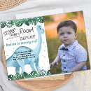 Search for blue dinosaur birthday invitations Baby boy