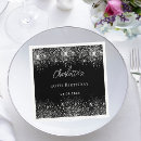 Search for silver and black napkins Glitter