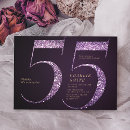 Search for surprise 55th birthday invitations Typography