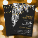 Search for fun 50th birthday invitations Black and gold