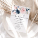 Search for navy and blush bridal shower invitations Script
