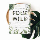 Search for four ever wild birthday invitations Watercolor