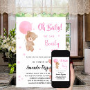 Search for bear baby girl shower invitations Cute