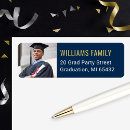 Search for blue graduation return address labels Party
