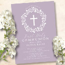 Search for lavender first communion invitations Cross