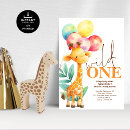 Search for giraffe 1st birthday invitations First birthday party