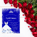 Search for royal blue silver sweet 16 invitations For her