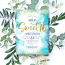 Search for girly sweet 16 invitations Watercolor
