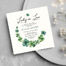 Search for lucky in love bridal shower invitations Watercolor