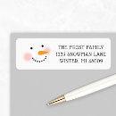 Search for happy snowman return address labels Cute