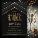 Search for surprise retirement invitations Black and gold