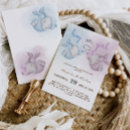 Search for pink blue elephant gender reveal invitations Watercolor