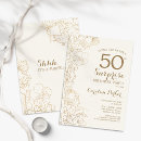Search for ivory and gold 50th birthday invitations For her