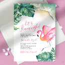 Search for pink flamingo birthday invitations Tropical