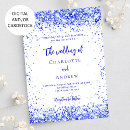 Search for royal blue and white wedding invitations Modern