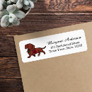 Search for red dachshund return address labels Doxie
