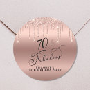 Search for 70th birthday stickers Rose gold