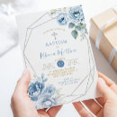 Search for blue flower christening invitations Boho