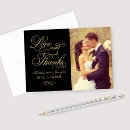 Search for black and gold wedding thank you cards Love and thanks