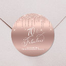 Search for 70th birthday party stickers Rose gold
