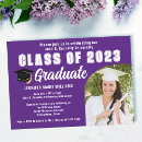 Search for purple and white graduation invitations College
