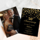 Search for gold 50th wedding anniversary invitations Chic