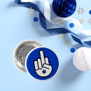 Search for blue with white badges Star of david