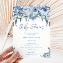 Search for elegant watercolor floral baby shower invitations Dusty blue