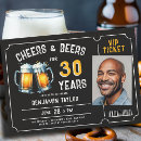 Search for cheers and beers 30th birthday invitations Beer party