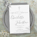 Search for silver cross first communion invitations Simple
