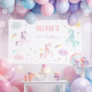 Search for unicorn birthday party banners Magical rainbow party