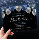 Search for 70th black and silver birthday invitations Party