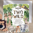Search for baby boy 2nd birthday invitations Two wild