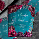 Search for teal blue red wedding invitations Elegant