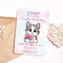 Search for cat birthday invitations Pastel