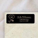 Search for elegant graduation return address labels Black and gold