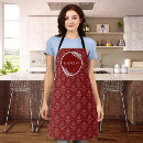 Search for red damask aprons Elegant