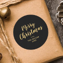 Search for elegant black and gold christmas stickers Simple