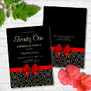 Search for womans gold black red birthday invitations For her