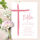 Search for pink baby girl christening invitations Simple
