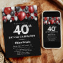 Search for red and black 40th birthday invitations Grey