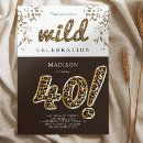 Search for animal 40th birthday invitations Elegant